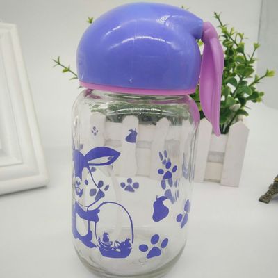 厂家直销可爱小巧丝印兔子杯便携玻璃杯学生水杯创意茶杯礼品赠品