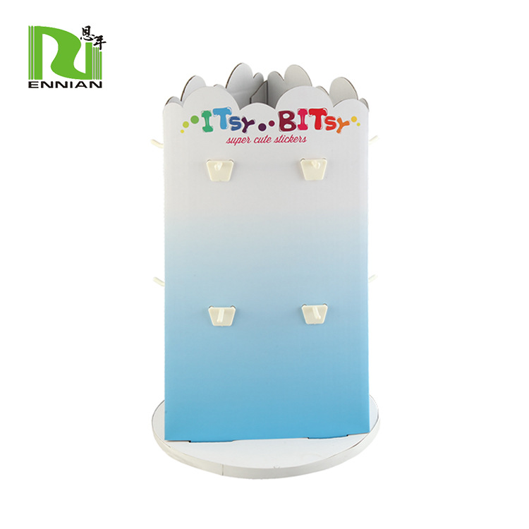 展示转盘 360度旋转产品纸货架 袜子拖鞋 三面可旋转展示架