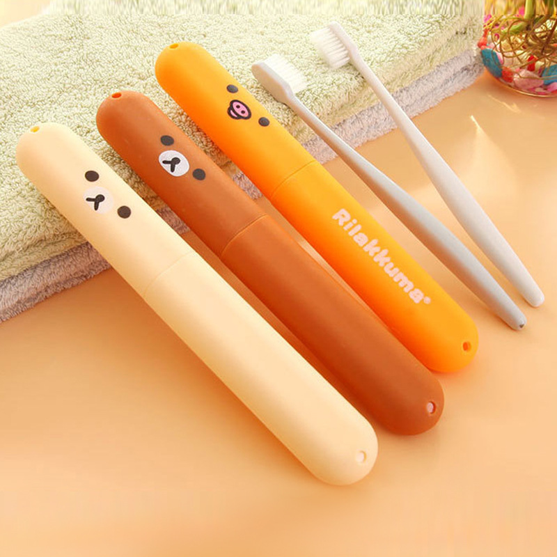 lovely Super adorable Easily bear travel portable Toothbrush box Toothbrush holder storage box Shower Room Teeth smart cover