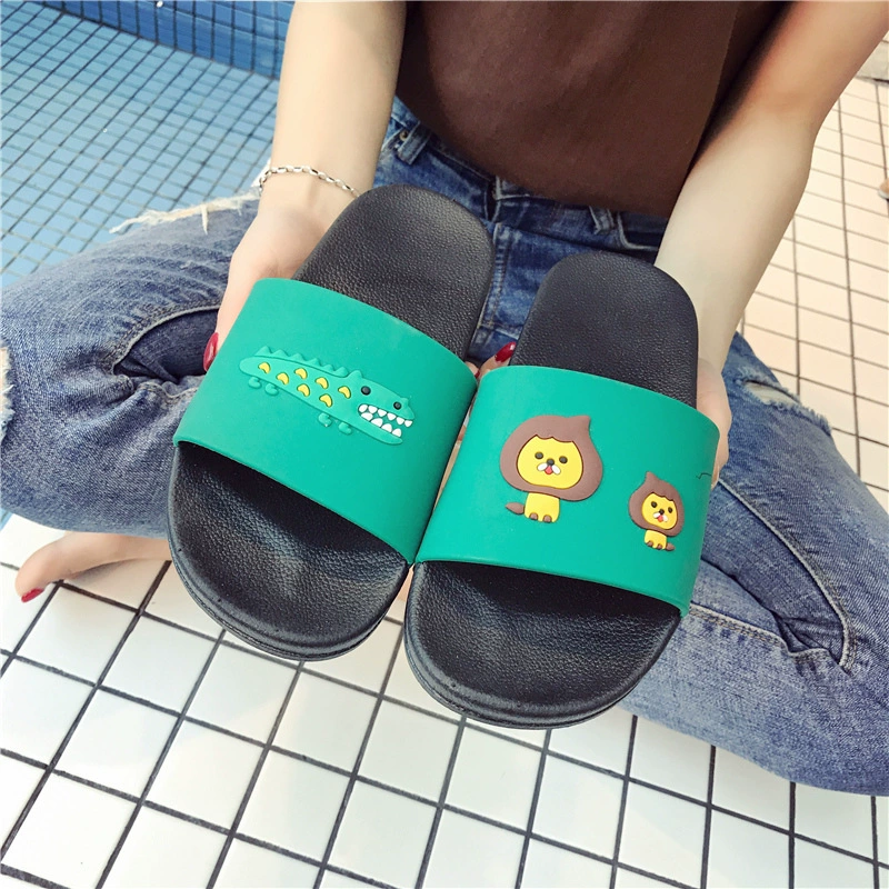Летние Тапочки женские летние Банные Тапочки для пары Южная Корея милый Лев домашние детские тапочки мужские