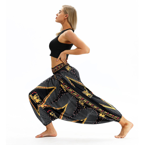 Yoga pants for women Pop up elephant digital print women yoga elastic waist lantern pants exercise Yoga Pants