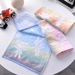 Factory Wholesale Daily Use Pure Cotton Gauze Cute Cartoon Embroidered Children's Towel Face Towel Dropshipping One Piece