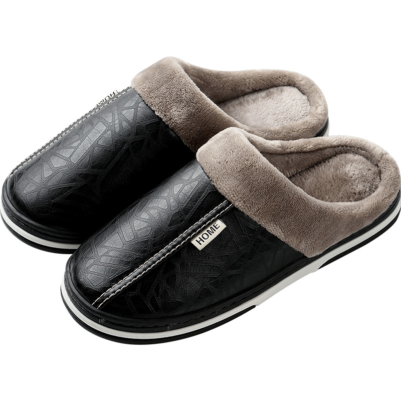 PU waterproof cotton slippers