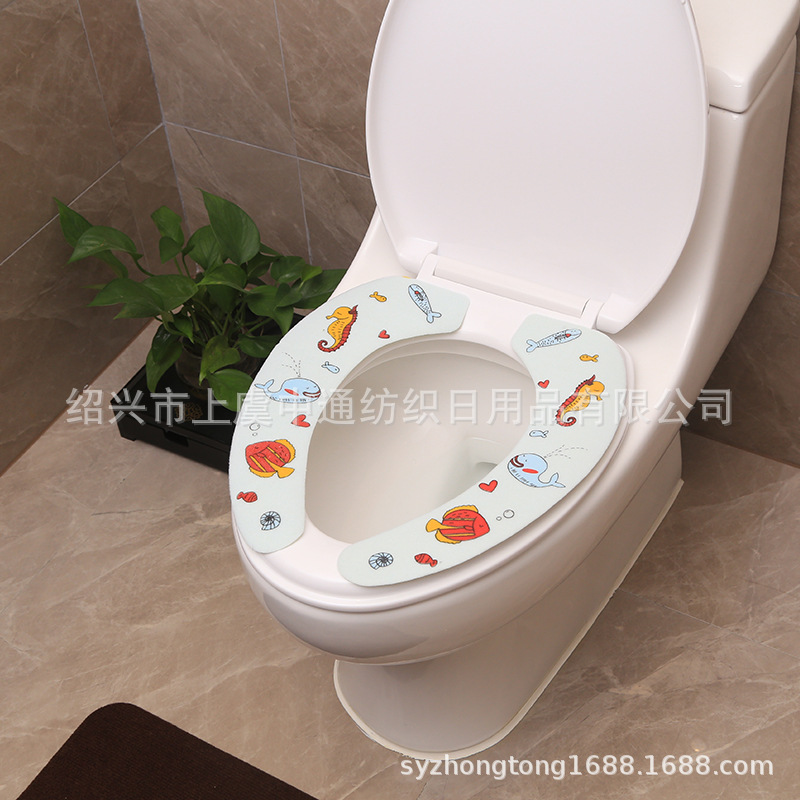 厂家供应乐美佳粘帖自粘马桶垫加厚卡通马桶贴马桶暖贴批发|ru