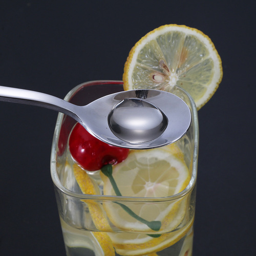 304 stainless steel Korean style extended handle milk tea coffee juice stirring ice spoon seasoning spoon with printed LOGO