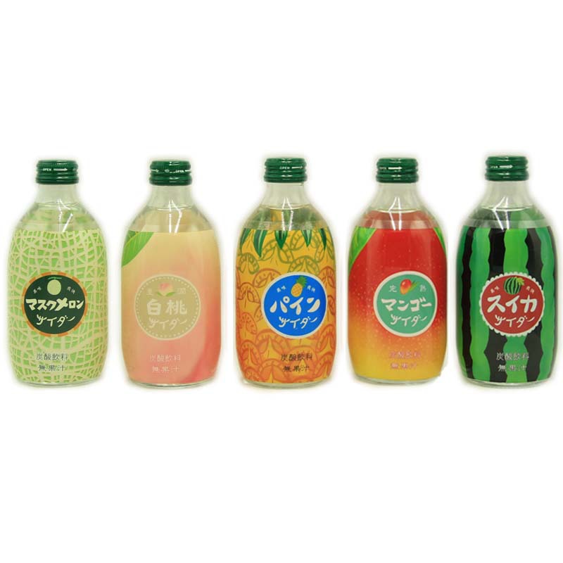 日本进口 友树白桃味/西瓜味碳酸饮料汽水300ml 友桝友sheng 行货