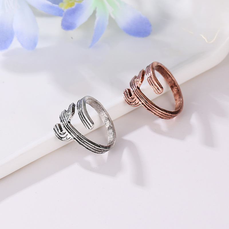 Fashion Alloy Cactus Open Ring display picture 5