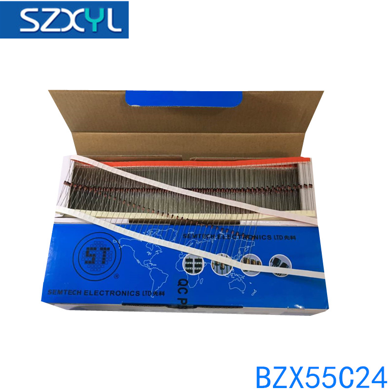 厂家直供  BZX55C24 0.5W 24V 编带 DO-35 插件稳压二极管 5K/盒|ms