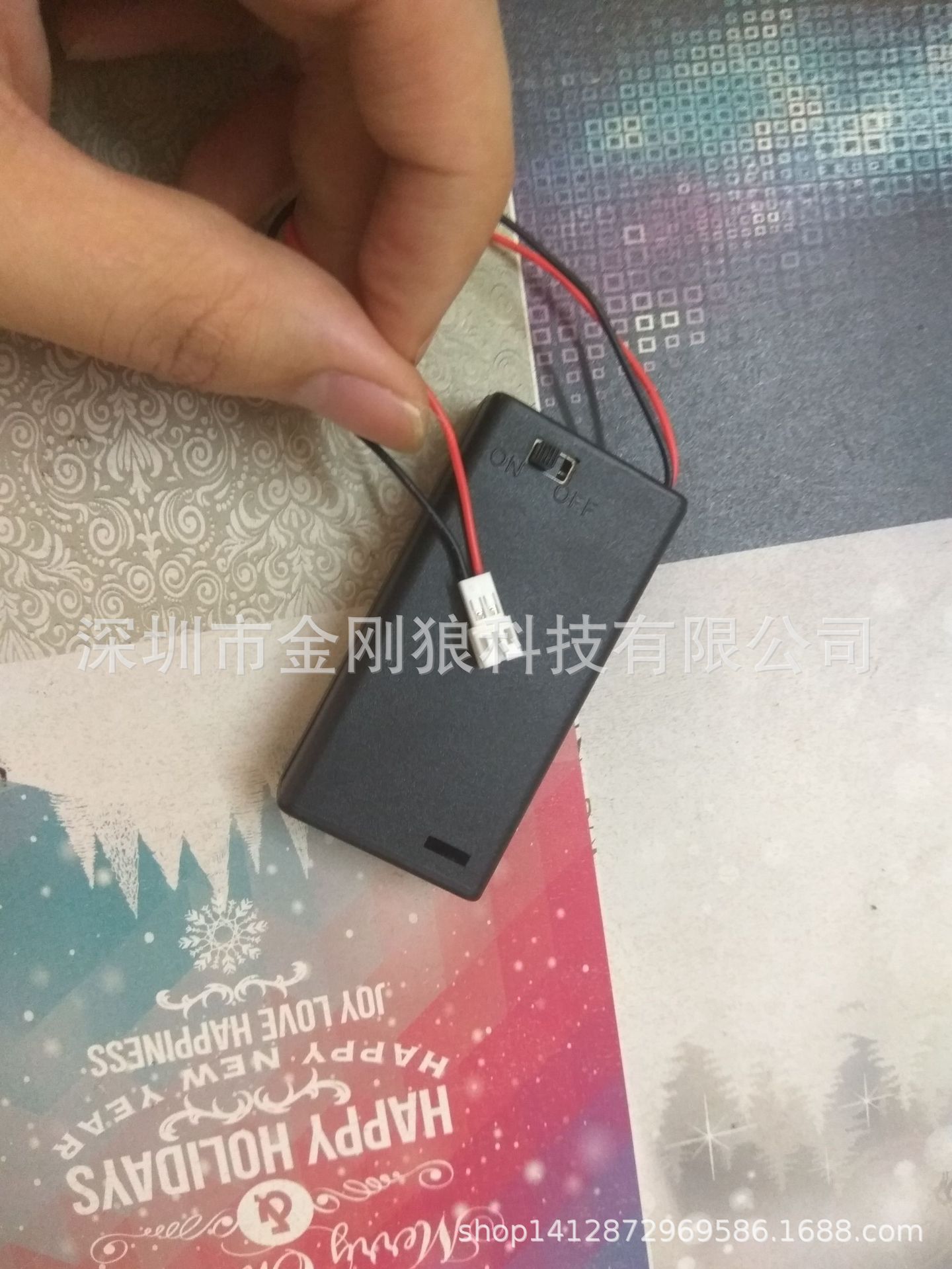 电池盒 2节5号AA带盖带开关 杜邦 PH2.0空接母端插头可配公端环保