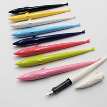 批发钢笔传人鲨鱼造型钢笔学生正姿练字钢笔大尖两用彩色钢笔文具