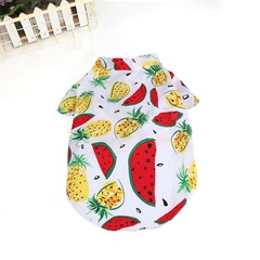 Summer Hawaii Dog Clothes Thin T-Shirt Schnauzer Bichon Poodle Cat Breathable Suit Summer Pet
