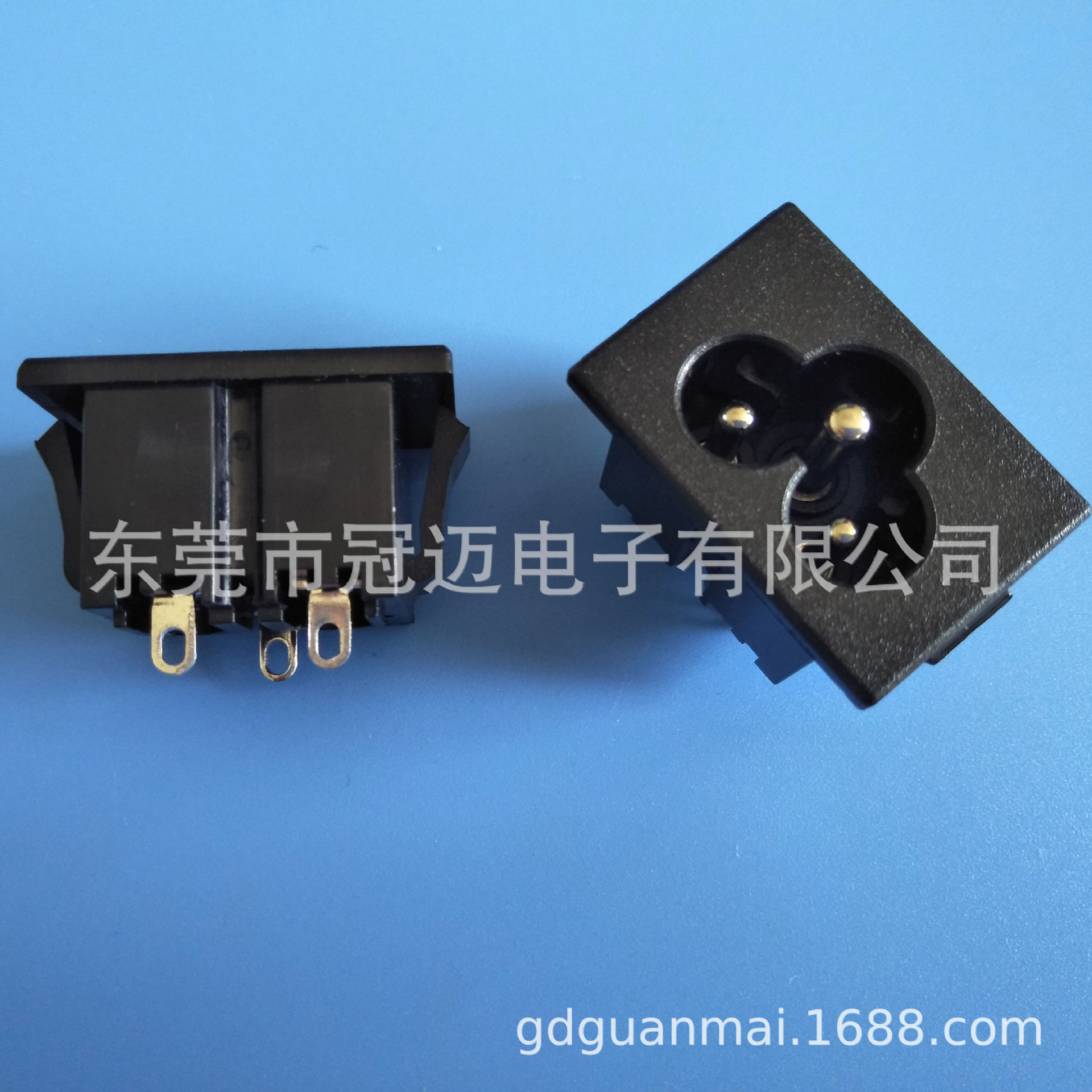 DB-6米老鼠插座 AC座子 梅花插座 三孔 卡式 28*17mm 灯具插座