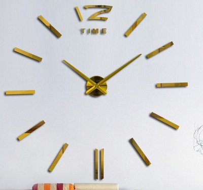 Reloj de pared de espejo EVA de gran tamaño, reloj silencioso de acrílico DIY de moda creativa, venta al por mayor en stock