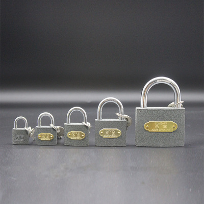 永固牌厚型灰漆挂鎖短梁單開仿銅挂鎖獨立鎖廠家直銷通開鎖可定制