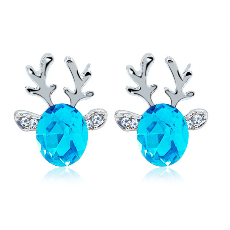 1 Pair Fashion Deer Enamel Alloy Rhinestones Ear Studs display picture 2