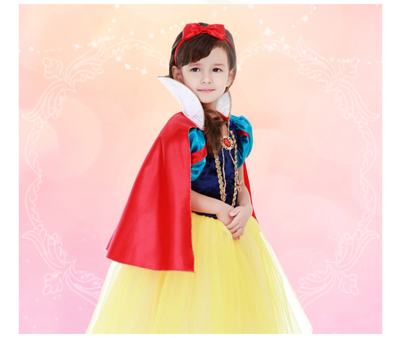 New 2019 Children's Halloween Snow White Dress Small and Medium-sized Girls Dress Children's Performance Clothing Canopy Skirt