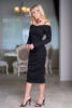 Europe sexy solid color word shoulder strap long-sleeved dress dress