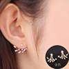 Earrings from pearl, flowered, with snowflakes, wholesale