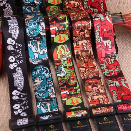 Thermal transfer folk guitar strap Color printed guitar strap Electric guitar universal shoulder strap