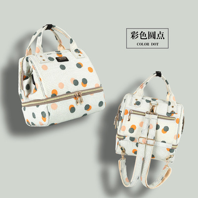 新款時尚簡約雙肩小號韓版媽咪包母嬰包媽媽包待産背奶儲奶包批發