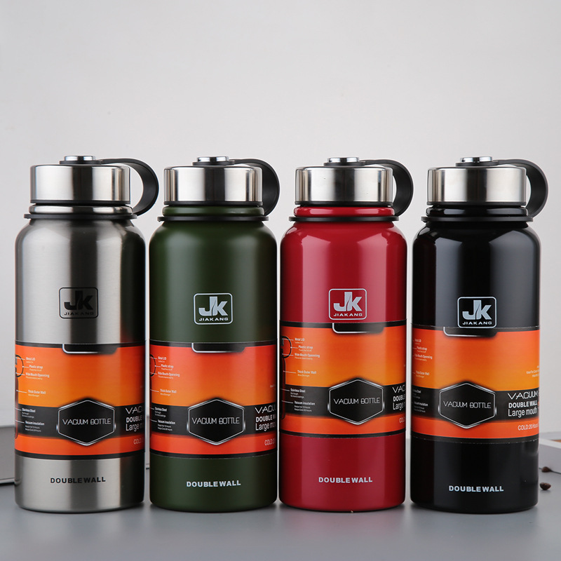 304不锈钢真空大容量运动水杯手提便携旅游太空壶保温杯真空便携