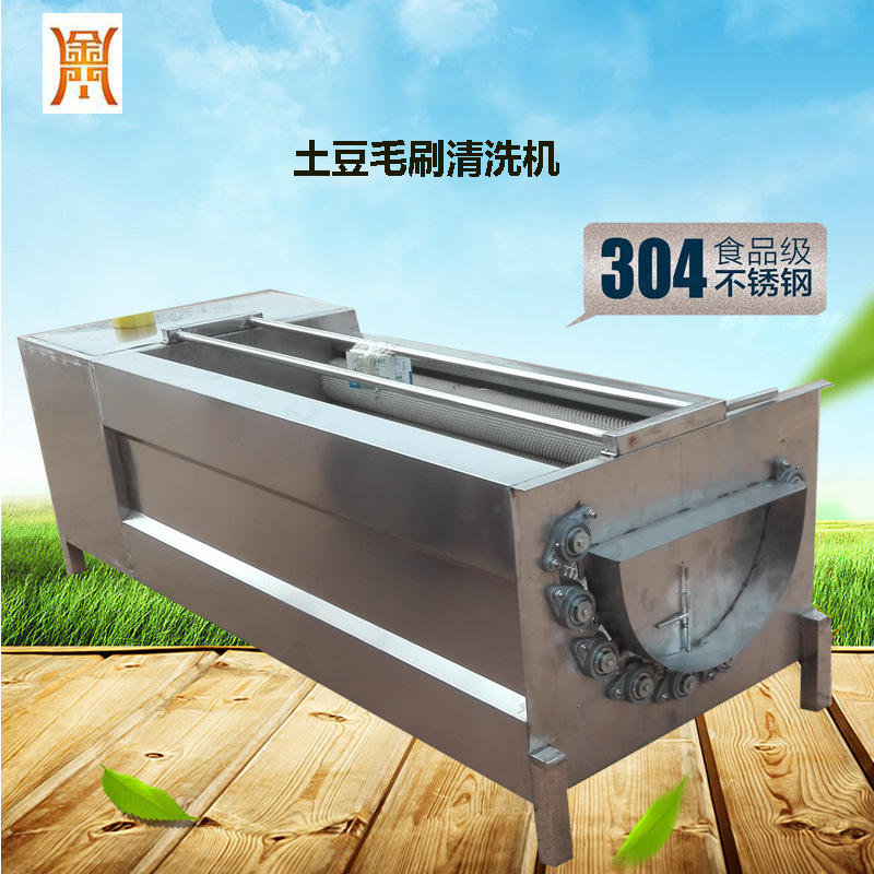 松茸毛刷清洗机 香菇清洗设备 软毛刷喷淋不伤料 大小型号全直销