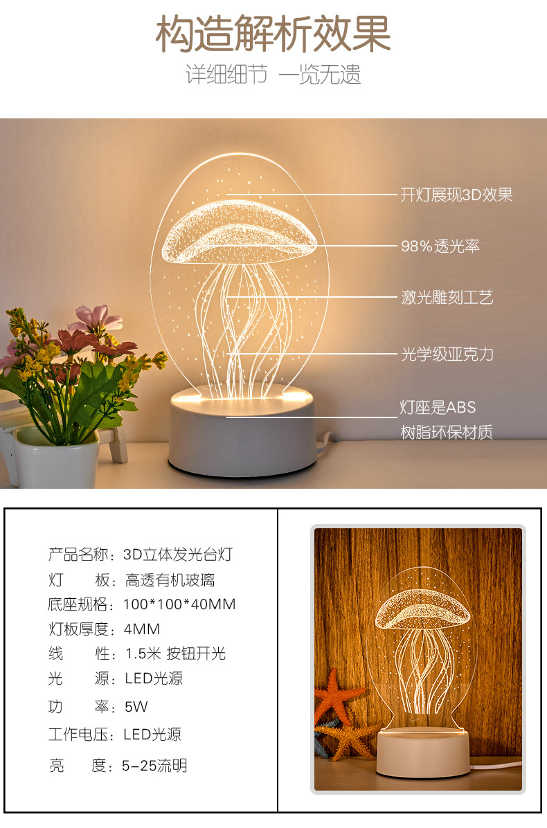 Lampe Led USB creative anniversaire touch 3D - Ref 3423838 Image 44