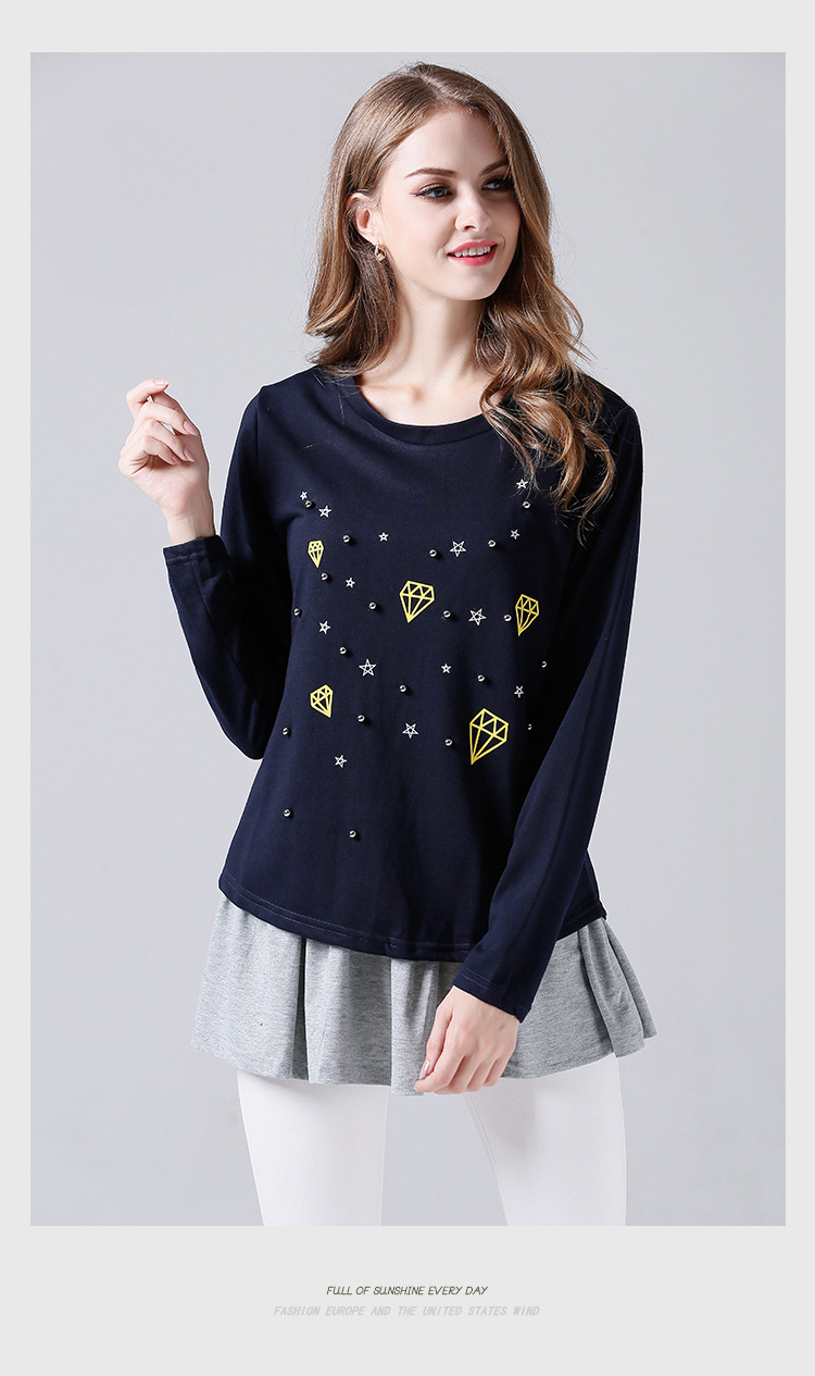 printed two-piece loose long-sleeved sweatershirt NSJR30269