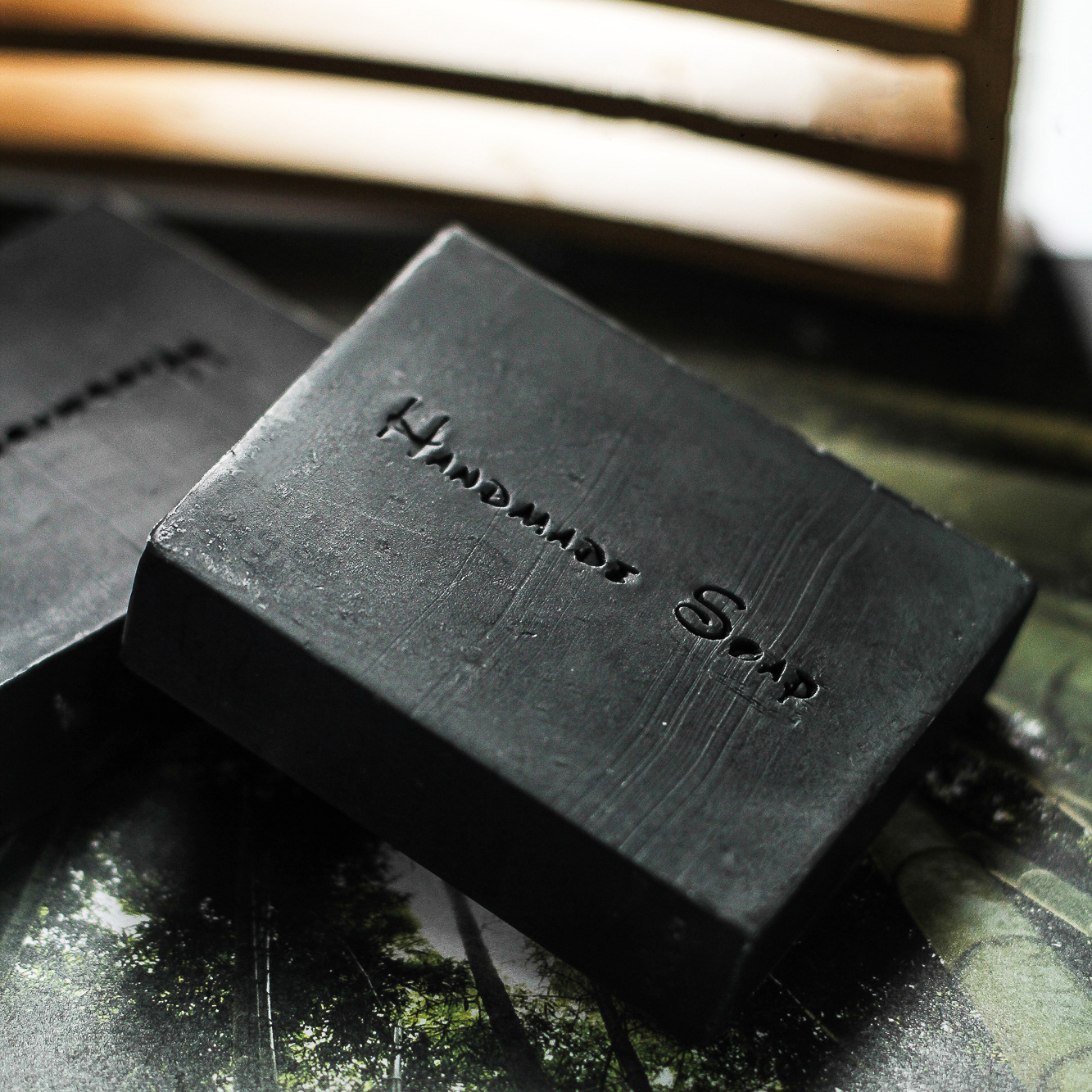Bamboo Charcoal Handmade Cold Soap Cleansing Bath Accompanying Gift Essential Oil Soap Advanced Spot LOGO