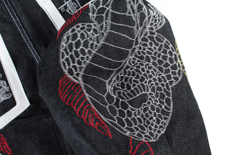 macacão solto, jeans reto, calças hip-hop, bordado python, novo e elegante