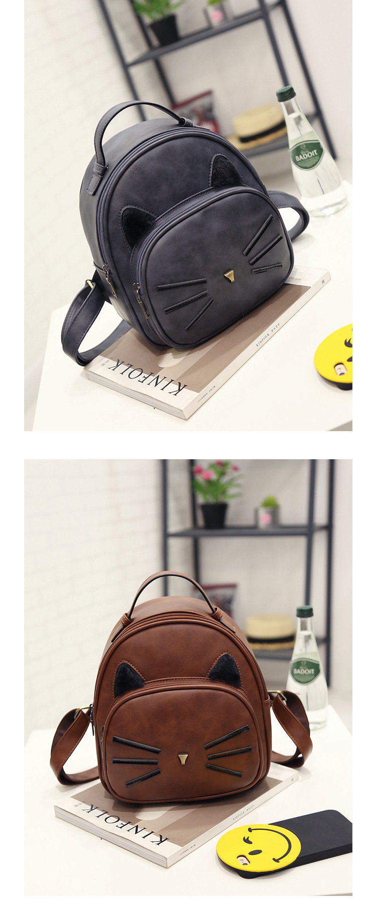 New Retro Mini Backpack Korean Version Pu Fashion College Style Cute Small Backpack display picture 2