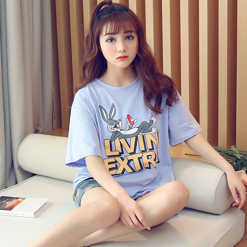 帮手主图-华信2018夏季新款短袖6535睡衣女套装学生家居