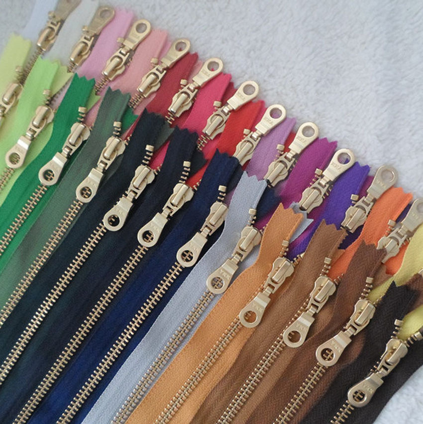 3#金属拉链 订购5#金铜闭口 彩色布边拉链 原产手工皮具拉链