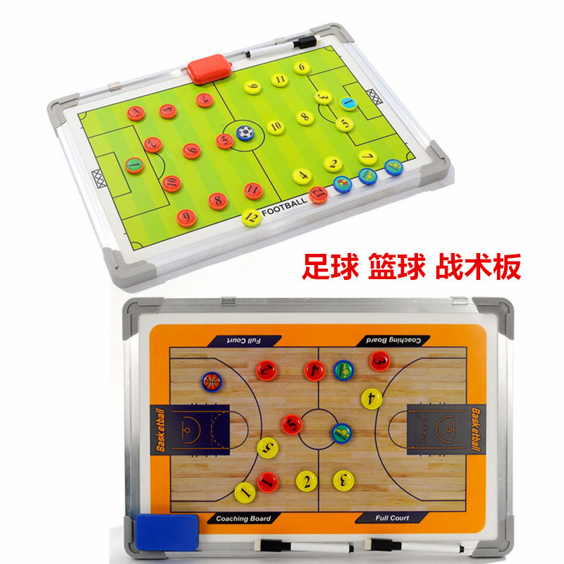 aluminium alloy football Tactics board Two-sided Basketball Tactical disk Basketball Coach tactics Command Magnetic band pen eraser