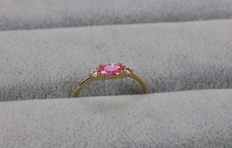 Casual Letter Copper Inlay Zircon Rings 1 Piece