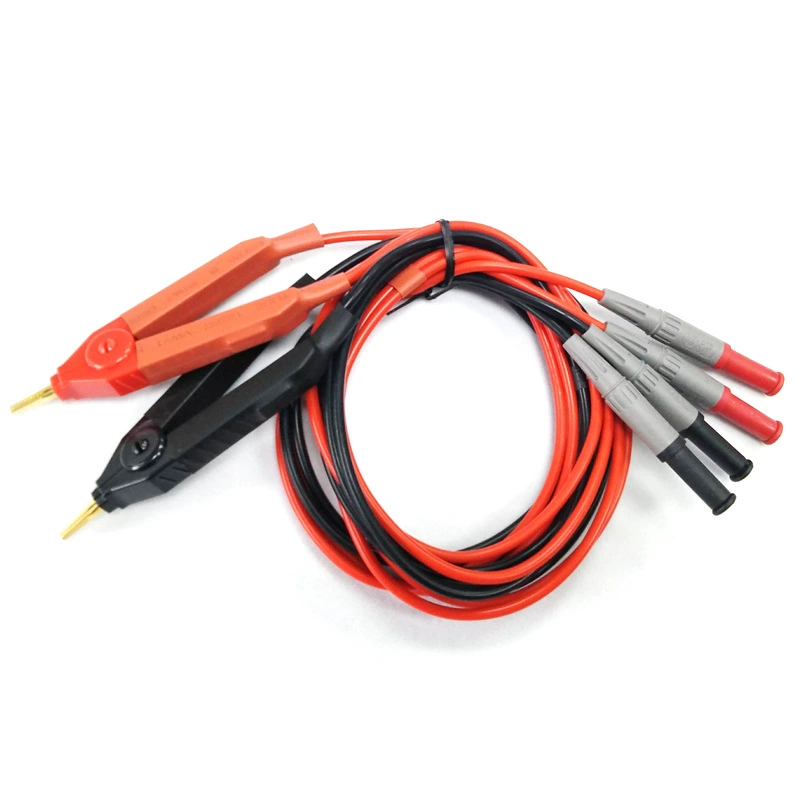 Заводской прямой мультиметр зажим из кожи аллигатора 4 мм банановый штекер Силиконовый четырехпроводной тестовый зажим конденсатор наконечник индуктора зажим