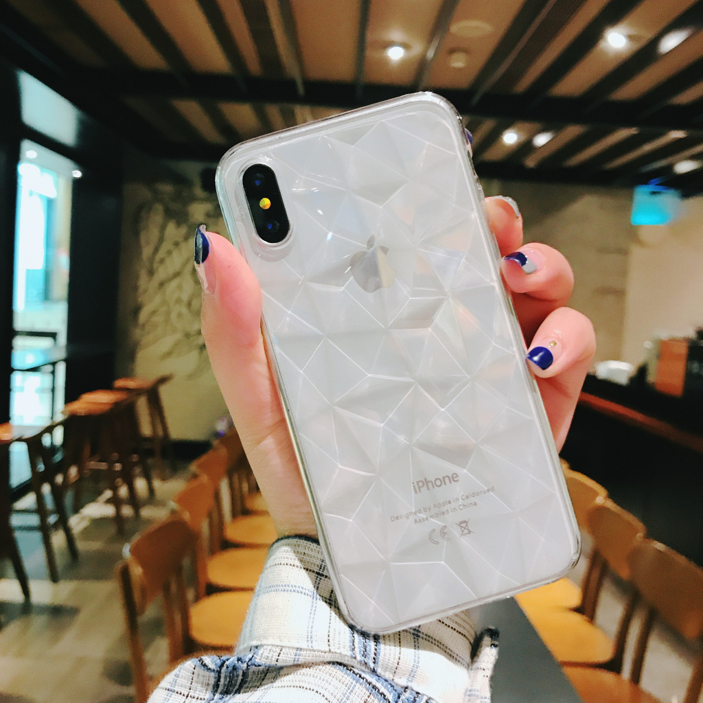 Transparent Diamond Pattern Mobile Phone Case For Iphone 11 Apple Xs Max / 6plus Diamond Tpu Protective Cover display picture 5