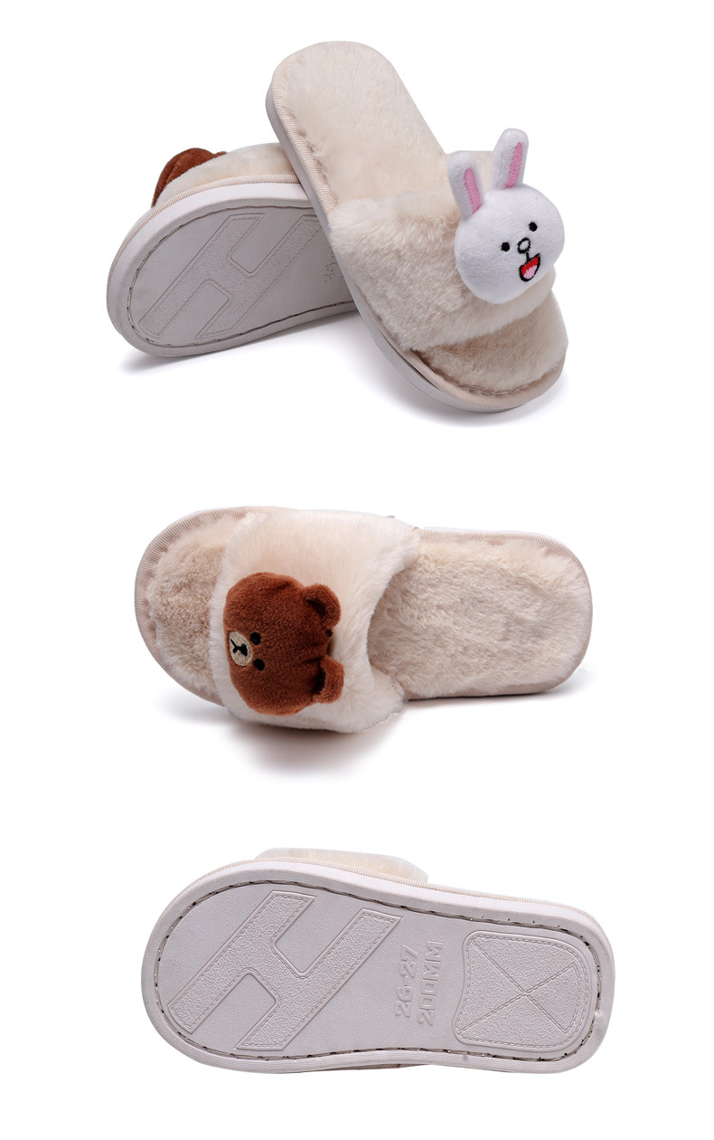 cartoon bunny bear plush slippers NSPE20084