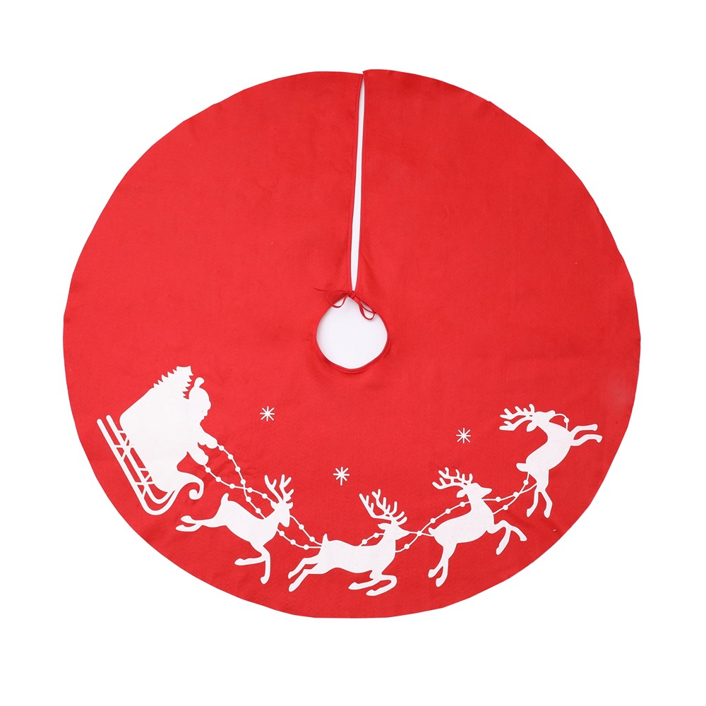 Christmas elk printed tree skirt 1 meter Christmas tree skirt Christmas decorations venue props_voghion.com