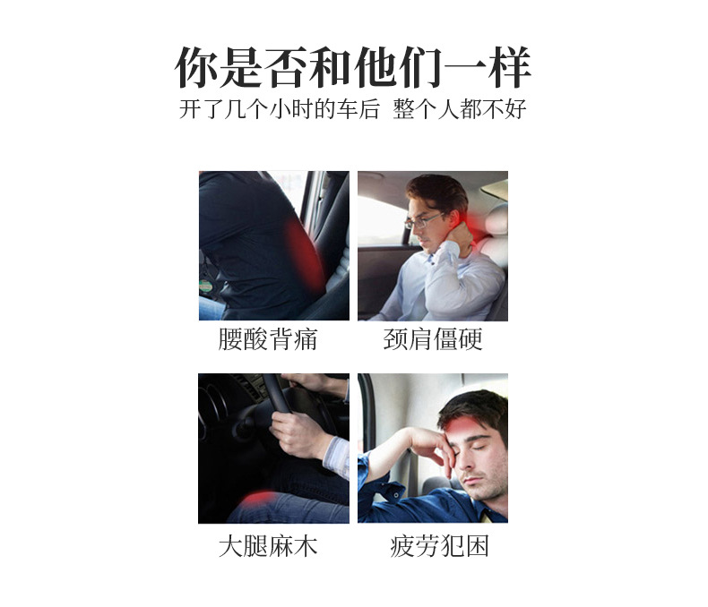 In-Stock Car Seat Cushion Lumbar Support Breathable Memory Foam Driver Seat Care Massage Backrest Cushion