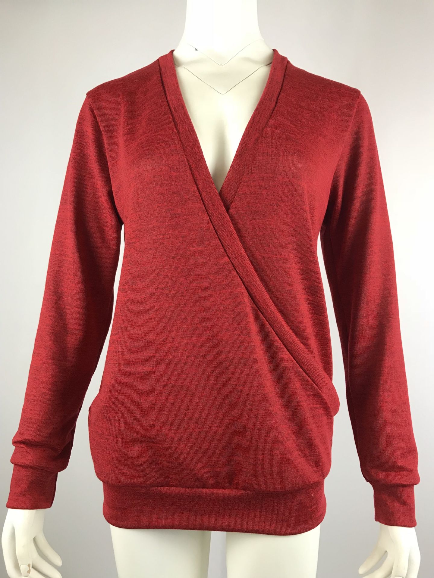 Loose Fit Type Streetwear Solid Color Cotton Blend Polyester V Neck Long Sleeve Regular Sleeve Patchwork Tassel T-shirt