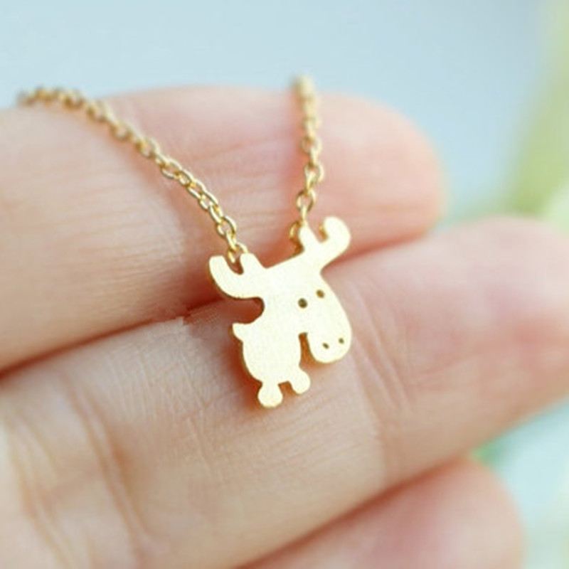 Pendant Necklace Environmental Plating Gold Silver Cartoon Fawn Clavicle Chain display picture 10