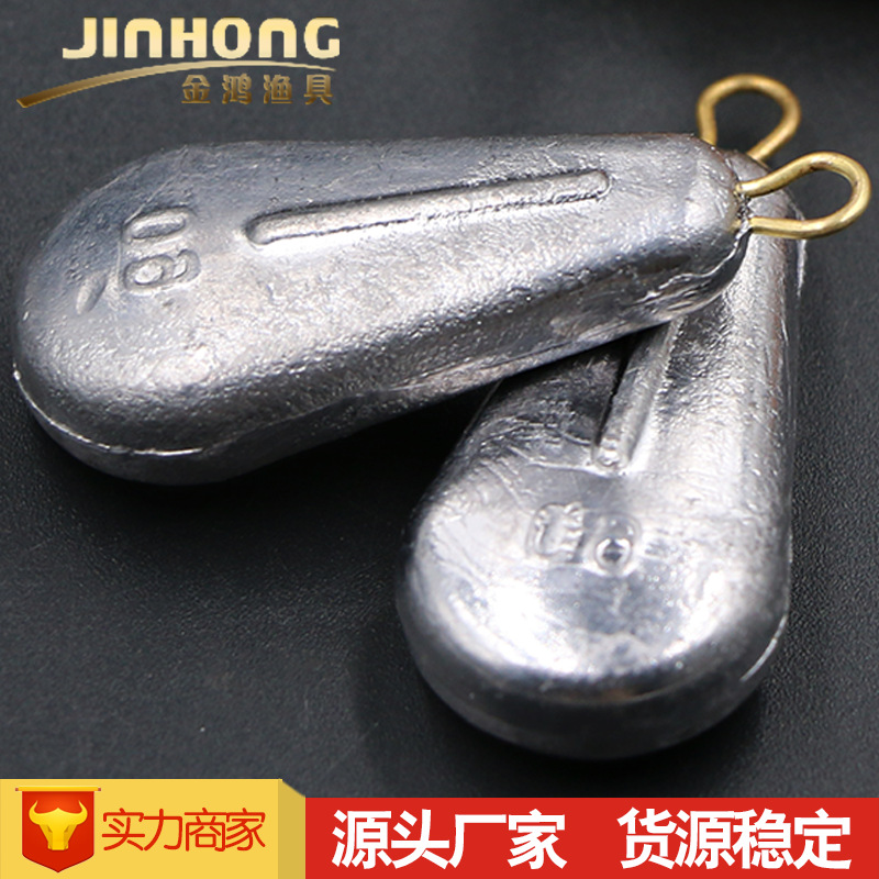 Jinhong pesca redonda plana en forma de gota con anillo de cobre varilla de lanzamiento de plomo varilla de roca varilla de mar varilla redonda plana con anillo de pesca gota de pesca