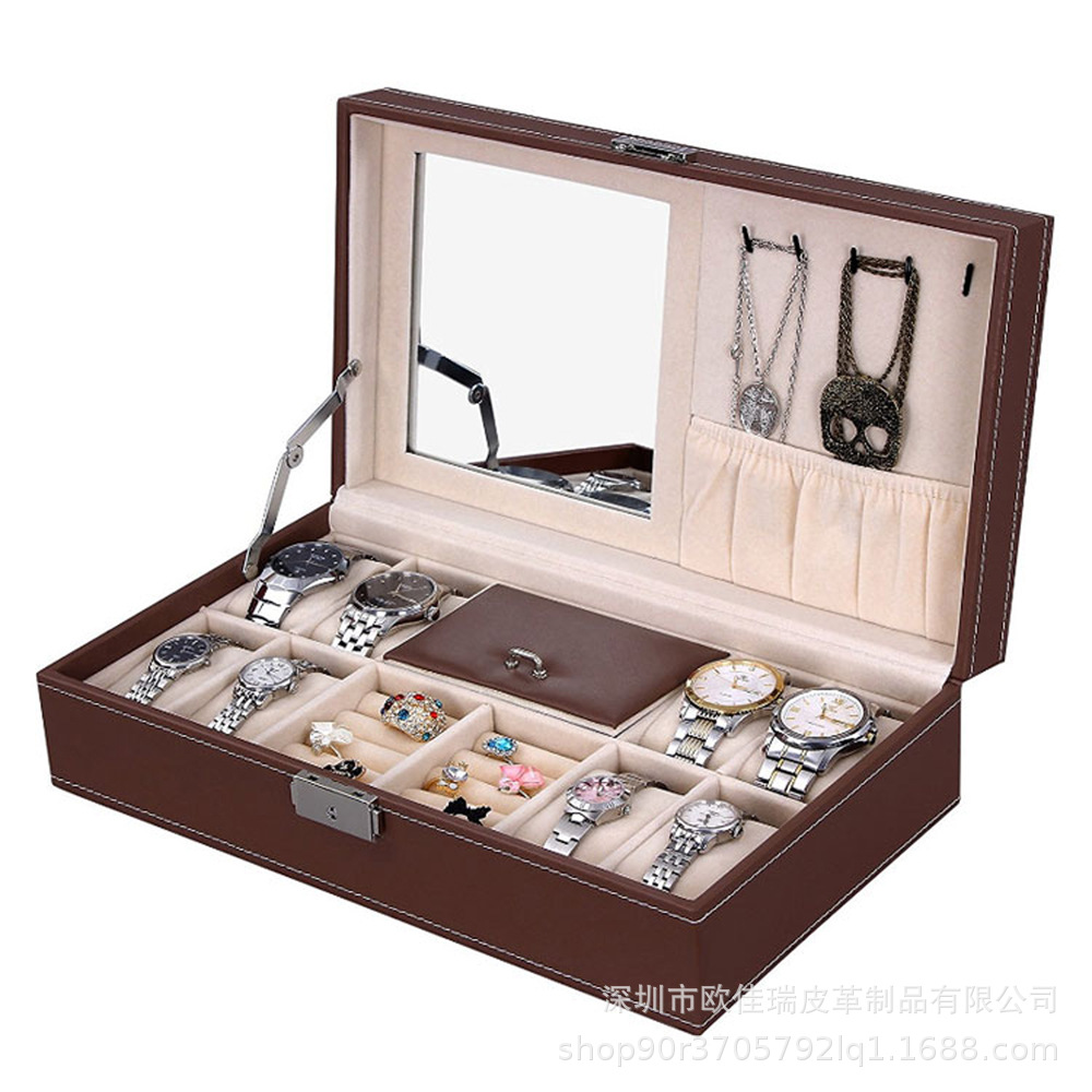 韩版珠宝首饰盒  多功能一字锁饰品盒   厂家订制化妆盒手表盒
