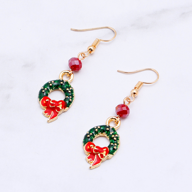 Christmas Elk Christmas Tree Cartoon Bell Santa Claus Earrings Wholesale Nihaojewelry display picture 10