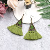 Fashionable long ethnic earrings, pendant with tassels, accessory, ethnic style, wholesale