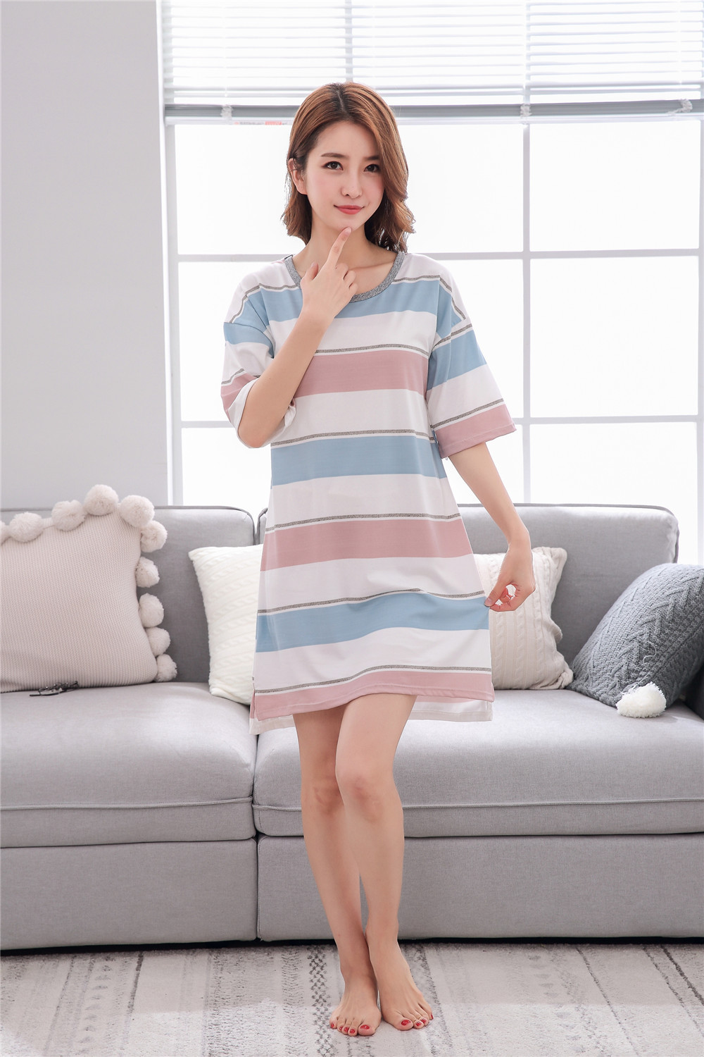 Cute Casual Style Short Sleeves Round Collar Polyester Lover’s Clothes Pajamas display picture 35