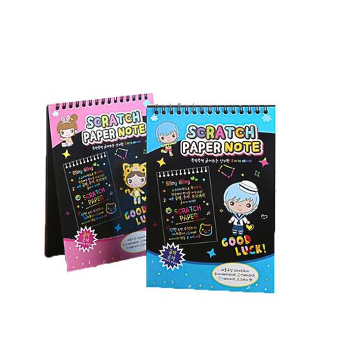Factory Direct Sale Scratch Art Drawing Book Handmade DIY Scratch Paper Brain Development Toy Magic Scratch Art Book with Gift Bamboo Pen