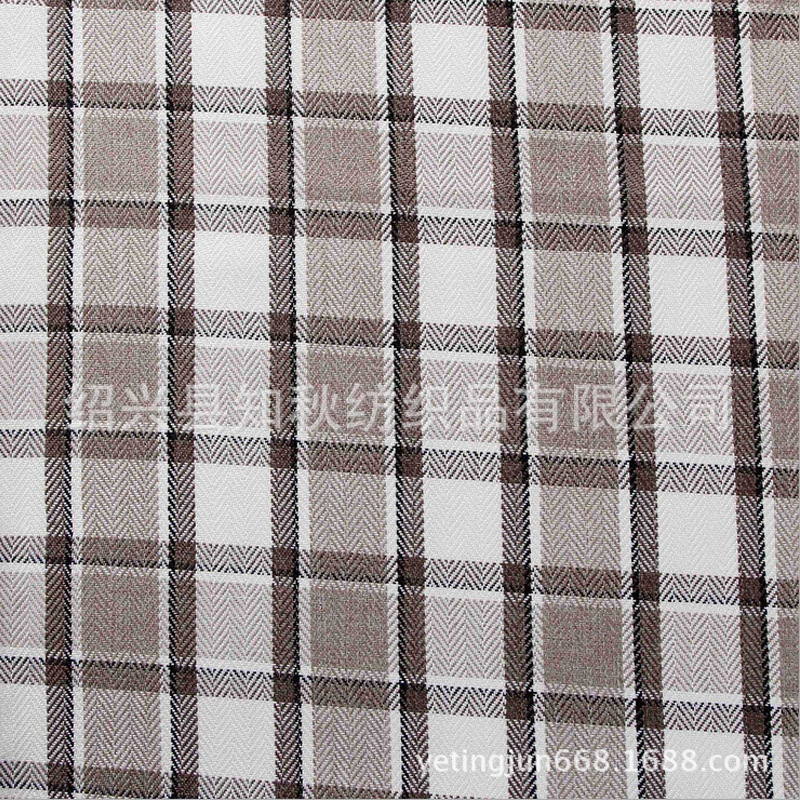 厂家供应优质色织格子阳离子仿麻布料 沙发收纳盒软包装饰布料