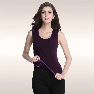 批背心13保暖背心女士加厚加绒美体修身上衣保暖内衣马甲冬|ms